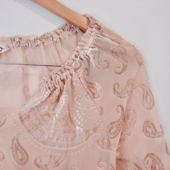 Nanette Lepore Tunic Blouse Cream Flowy Loose Romantic Holiday Party Size Medium - Picture 6 of 15